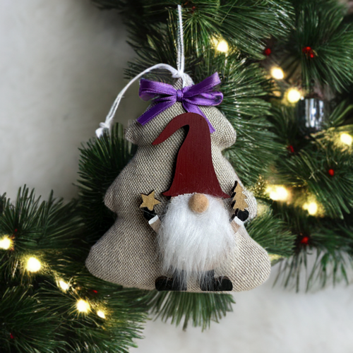 Albero di Natale, albero di Natale con piccolo gnomo, decorazione
