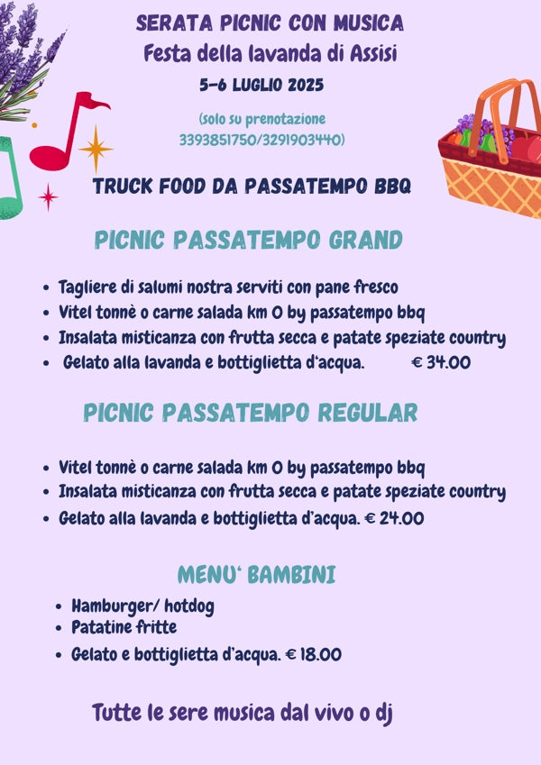 Picnic sulla lavanda