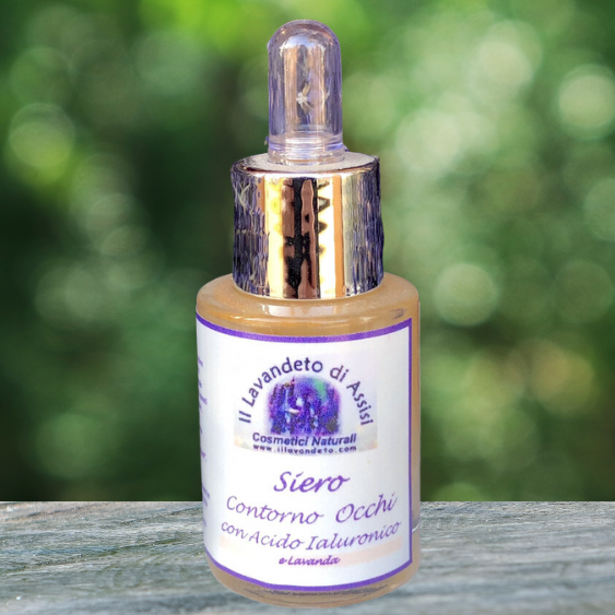 Siero contorno occhi arricchito con lavanda e acido ialuronico, progettato per idratare e ridurre i segni dell'età nella zona delicata intorno agli occhi. Un'esperienza di bellezza rilassante per uno sguardo radiante e fresco.