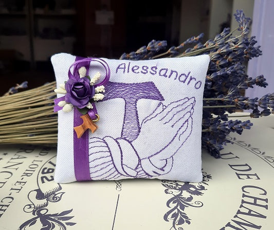 Cuscino con lavanda e nome personalizzato