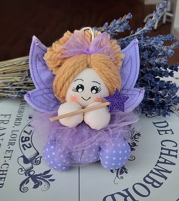 Fata con lavanda, fatina con lavanda, idea regalo per Natale