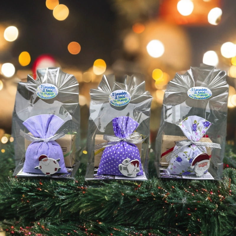 regalo di natale per nonno con sacchettino natalizio alla lavanda e saponetta con dedica idea regalo nonni profumata artigianale pensierino natalizio utile
