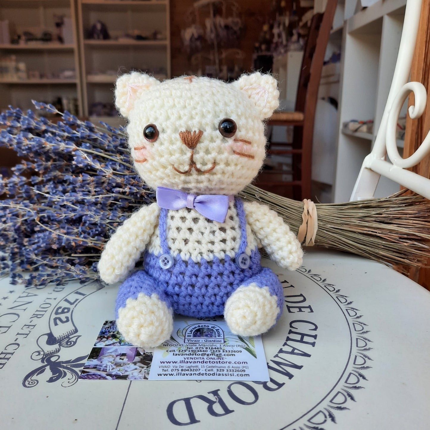 Sacchetto di lavanda Gattino a uncinetto