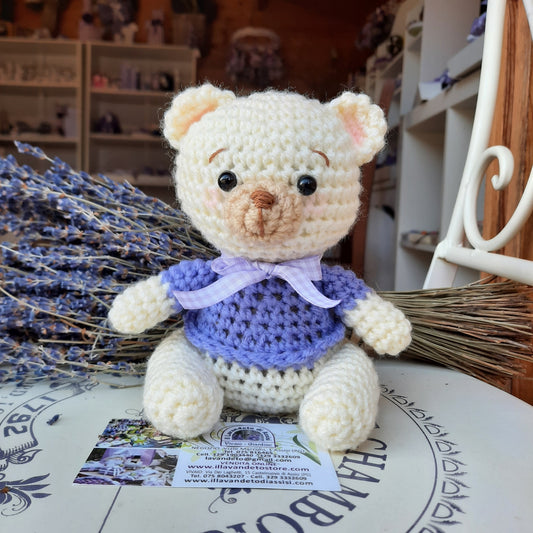 orso per San Valentino, orso amigurumi, orso fatto a mano, orsetto all' uncinetto.