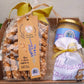 Confezione regalo di Natale con miele , biscotti e sacchetto con lavanda e scritta auguri, confezione regalo natale da mangiare, scatola regalo biscotti, regalare biscotti per Natale