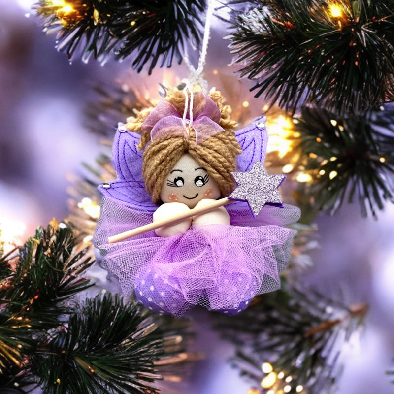 fatina bionda con lavanda idea regalo natale fatina profumata artigianale decorazione natalizia alla lavanda regalo donna ragazza handmade lavandeto