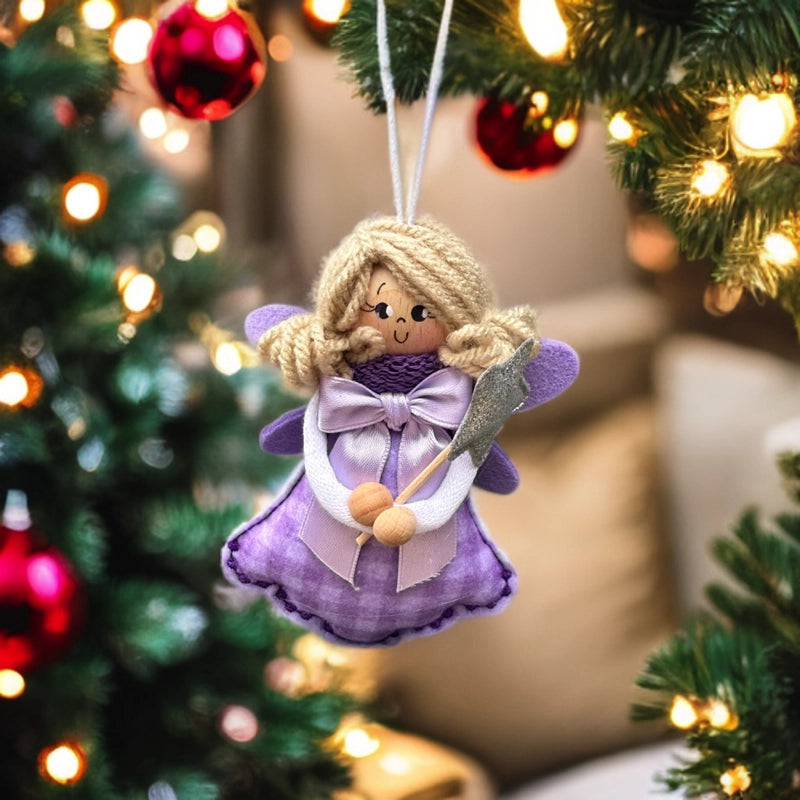 fatina natalina bionda con lavanda bambolina profumata artigianale idea regalo natale decorazione natalizia fatta a mano lavandeto di assisi