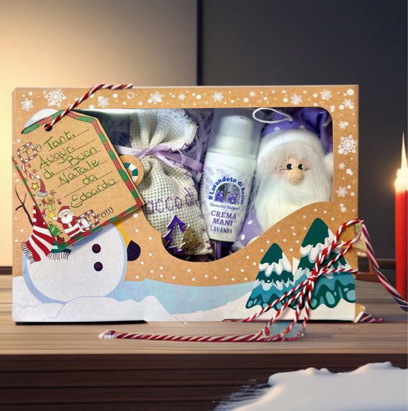Gift Box per lei con prodotti alla lavanda, idea regalo di Natale artigianale e profumata