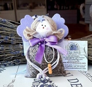 idea regalo Natale, regali di Natale economici, regali di Natale per la casa, angelo con Tao, sacchetti lavanda angelo