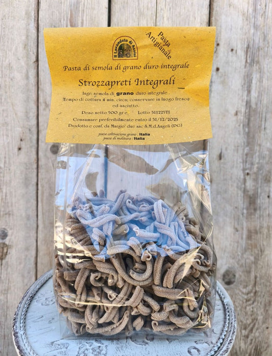 Strozzapreti integrali artigianali di grano duro antico del Lavandeto di Assisi