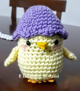 Crochet chick with lavender