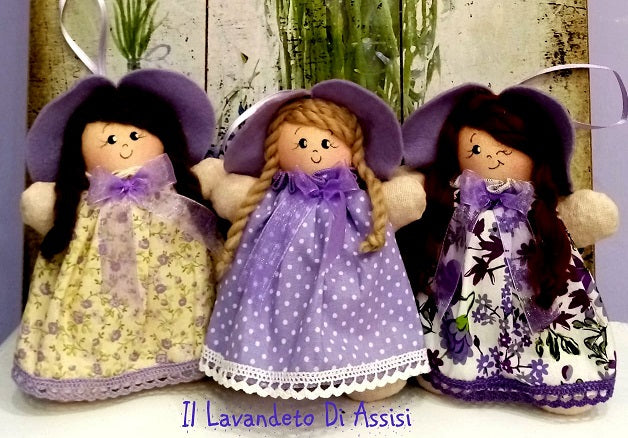 Fabric dolls with lavender