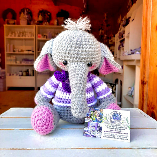 Crochet Lavender Elephant Bag