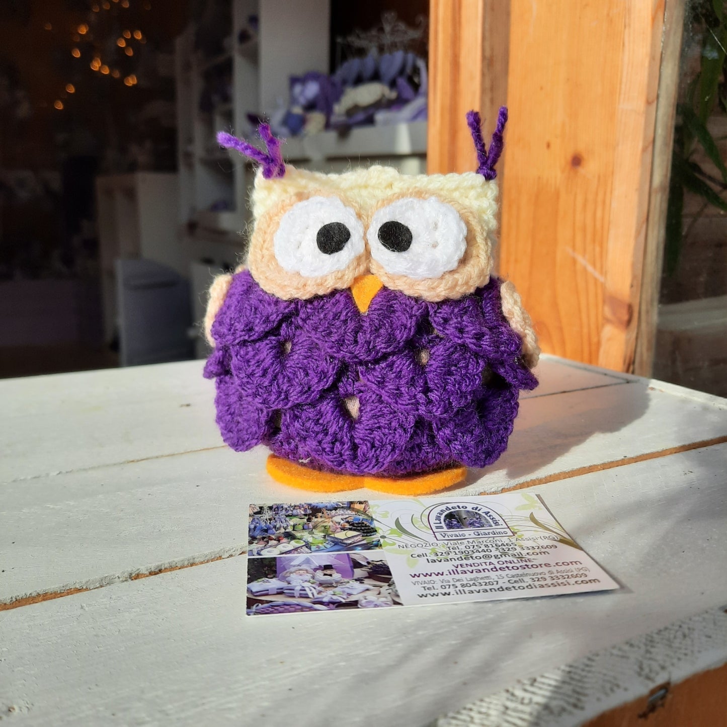 Crochet owl lavender bag