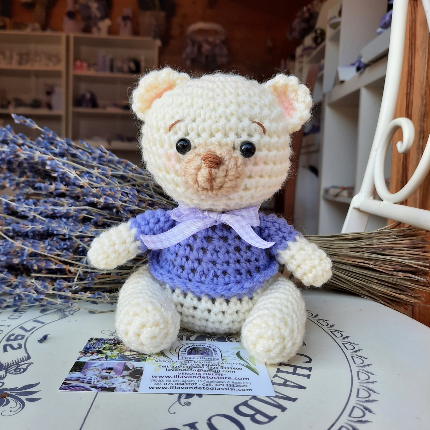 Crochet bear lavender bag