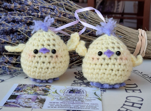 pulcini uncinetto, pulcino ad uncinetto, pulcino profumato, pulcino lavanda